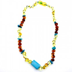 Firuze Taşlı Çocuk Kehribar Kolye Firuze Taşlı Çocuk Kehribar Kolye