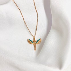 Firuze Taşlı Mikail Kılıcı Gümüş Kolye