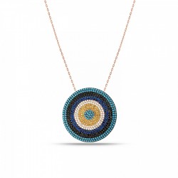 Firuze Taşlı Nazar Gümüş Kolye