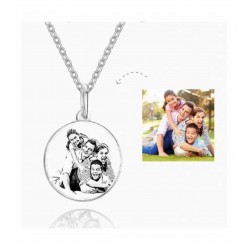 Fotoğraf Baskılı Gümüş Kolye Fotoğraf Baskılı Gümüş Kolye
