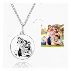 Fotoğraf Baskılı Gümüş Kolye