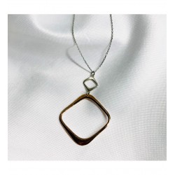 Geometrik Tasarım Gümüş Kolye