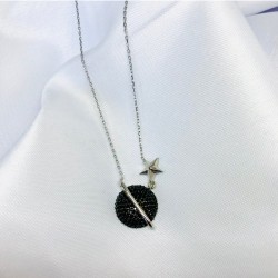 Gezegen Yıldız Model Gümüş Kolye