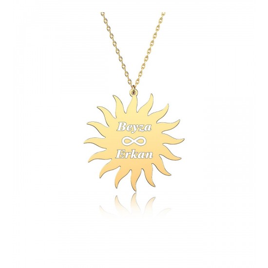 Gold Güneş Model Kişiye Özel İsimli Gümüş Hediyelik Kolye Gold Güneş Model Kişiye Özel İsimli Gümüş Hediyelik Kolye