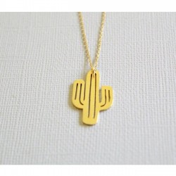 Gold Kaktüs Model Gümüş Kadın Kolye