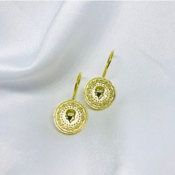 Gold Renk Gümüş Küpe Özel Gün Hediyesi