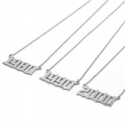 Gothic Font Özel Tasarım 925 Ayar Unisex Gümüş Kolye