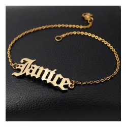 Gothic Font Unisex Özel Tasarım Kişiye Özel Gümüş Bileklik