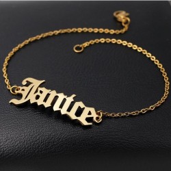 Gothic Font Unisex Özel Tasarım Kişiye Özel Gümüş Bileklik