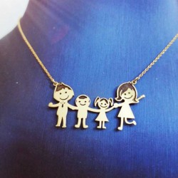 Gümüş Aile Kolyesi