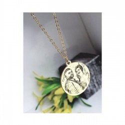 Gümüş Fotoğraf Baskılı Kolye