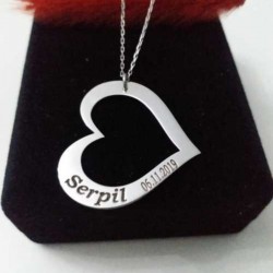 Gümüş Isimli Kalp Kolye