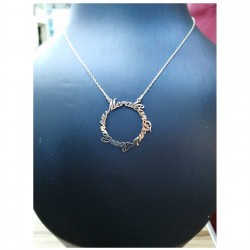 Gümüş Yuvarlak Tasarım Kişiye Özel İsim Tasarım Kolye