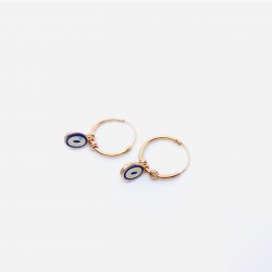 Halkalı Nazar 925 Ayar Gümüş Küpe