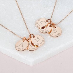 Harfli İsimli ve Tarihli Zincir Gümüş Kolye