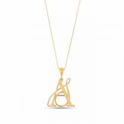 İç İçe Geçmiş Harfler Özel Tasarım Gümüş Hediyelik Kolye