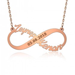 Iki Isimli Tarihli Sonsuzluk Gümüş Kolye