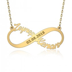 Iki Isimli Tarihli Sonsuzluk Gümüş Kolye