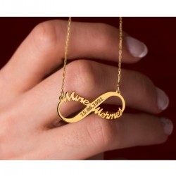 Iki Isimli Tarihli Sonsuzluk Gümüş Kolye