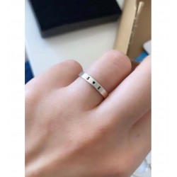 İkili Harf Model Mini Kalp Detaylı Unisex 925 Ayar Gümüş Yüzük