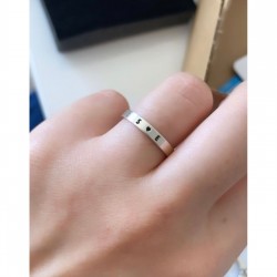 İkili Harf Model Mini Kalp Detaylı Unisex 925 Ayar Gümüş Yüzük