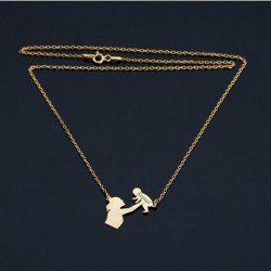 İsimli Anne Bebek Gümüş Kolye Özel Gün Hediyesi