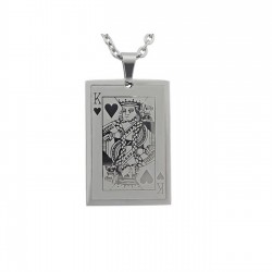 İskambil Kartı Gümüş Kolye