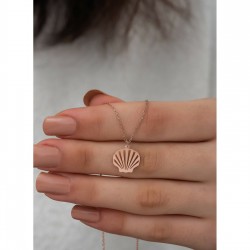 İstiridye Model Gümüş Kolye Özel Gün Hediyesi