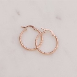 İtalyan Burgu Rose Halka Küpe