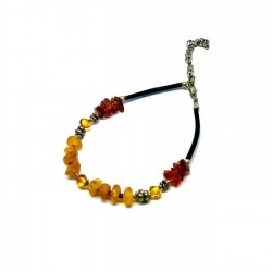 Kadın Deri Kordon Kehribar Bileklik Kadın Deri Kordon Kehribar Bileklik