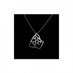 Kafein Molekülü Model Kahve Fincanı 925 Ayar Gümüş Tasarım Kolye