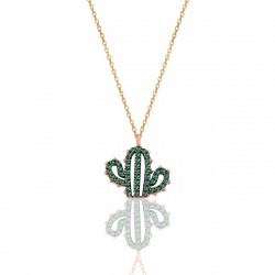 Kaktüs Model 925 Ayar Gümüş Kadın Kolye