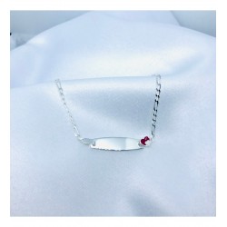 Kalp Detay İsimli Gümüş Bebek Künyesi