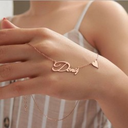 Kalp Detaylı İsim Gümüş Kolye