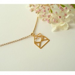 Kalp Detaylı Zarf Model Gümüş Kadın Kolye Özel Gün Hediyesi