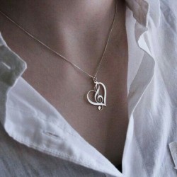 Kalp Model 925 Ayar Gümüş Sol Anahtarı Hediyelik Kolye