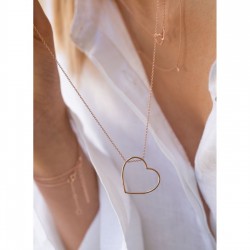 Kalp Model 925 Ayar Gümüş Tasarım Gold Kadın Kolye