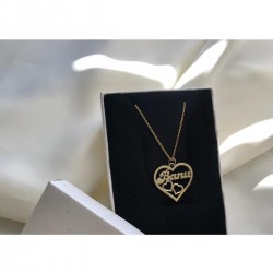 Kalpli Isim Kolye 925 Ayar Gümüş