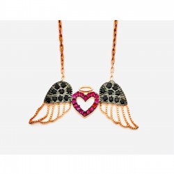 Kalpli Melek Kanadı Gümüş Kolye