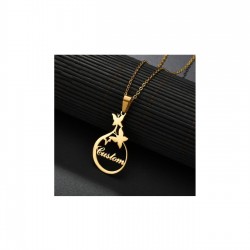 Kelebek Detaylı Kişiye Özel İsim Gümüş Kadın Kolye