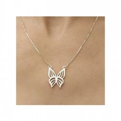 Kelebek Model 925 Ayar Gümüş Kadın Hediyelik Kolye