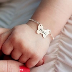 Kelebek Model 925 Ayar Gümüş Unisex Bebek Çocuk Künyesi