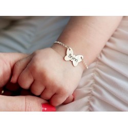 Kelebek Model 925 Ayar Gümüş Unisex Bebek Çocuk Künyesi