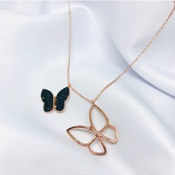 Kelebek Model Gümüş Kolye