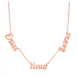 Kişiye Özel 3'lü Isimli Gümüş Kolye