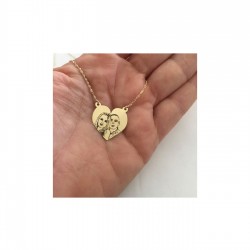 Kişiye Özel Fotoğraf Baskılı Kalp Plaka Gümüş Hediyelik Kolye