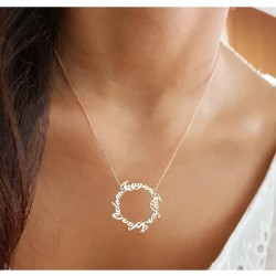 Kişiye Özel Gümüş Halka Tasarım İsim Kolye