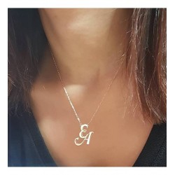 Kişiye Özel Harfli Gümüş Kadın Kolye Özel Gün Hediyesi