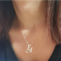 Kişiye Özel Harfli Gümüş Kadın Kolye Özel Gün Hediyesi