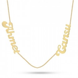 Kişiye Özel İki İsimli Gümüş Kolye